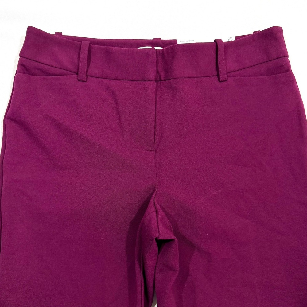 Liz Claiborne Emma Slim Leg Ankle Pants 4-Way Stretch Wild Cherry Womens 2P NWT - Picture 12 of 16